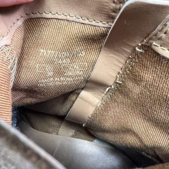 ZARA TRF SUEDE Booties 38 Camel Brown Ankle Side Zip Closure Western Rodeo Boho - Picture 13 of 14